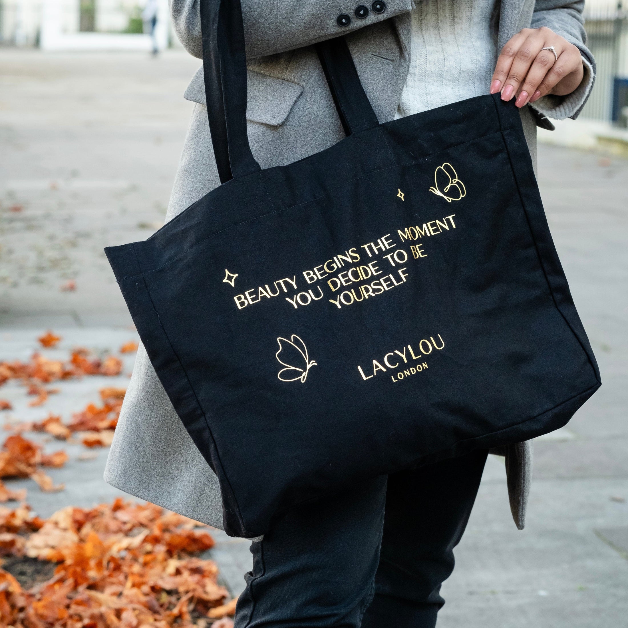 Cotton Shopper Tote - Black