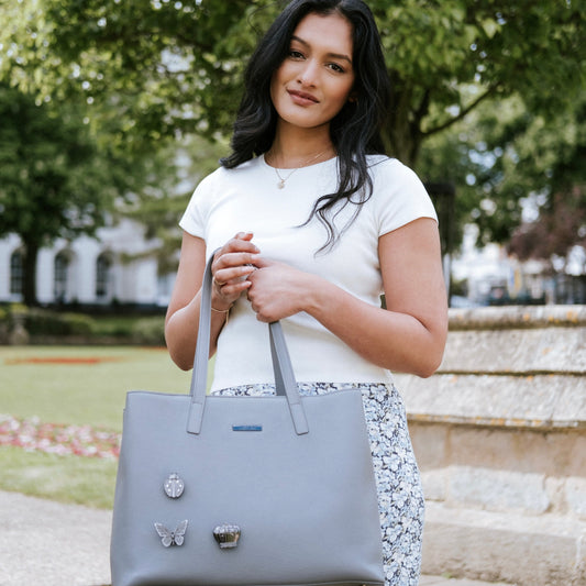 GIGI LARGE TOTE - DOVE GREY